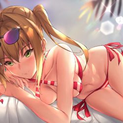 This is a pixiv picture whose title is 水着日光浴ネロ.
