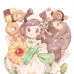 This is a pixiv picture whose title is 仔リスさんとクッキー.