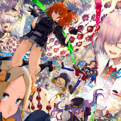 This is a pixiv picture whose title is Fate/Grand Order　"祝 4th party".