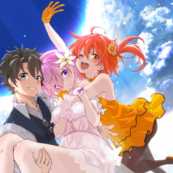 This is a pixiv picture whose title is 【FGO】4th anniversary.