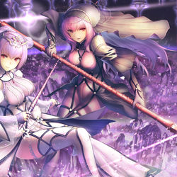 This is a pixiv picture whose title is 女王二人.