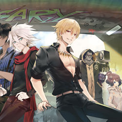 This is a pixiv picture whose title is FGO4thAnniversary.