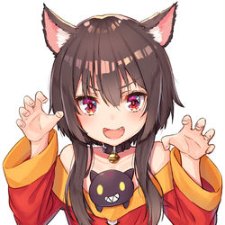 This is a pixiv picture whose title is ねこみみめぐみん.