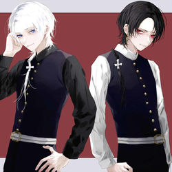 This is a pixiv picture whose title is 白黒.