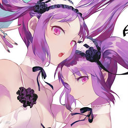 This is a pixiv picture whose title is Euryale X Stheno FGO process..
