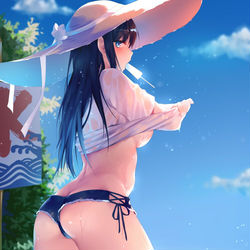 This is a pixiv picture whose title is ねぇ、暑すぎない？.