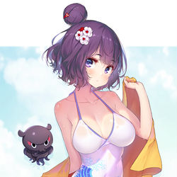This is a pixiv picture whose title is 葛飾北斎(水着).