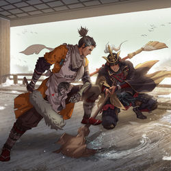 This is a pixiv picture whose title is 污漬看破.