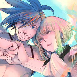This is a pixiv picture whose title is プロメア見てきた（漫画はないです）.
