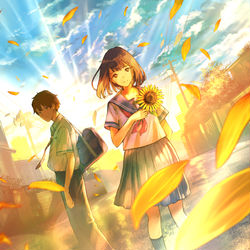 This is a pixiv picture whose title is カバーイラスト『きみに向かって咲け』.