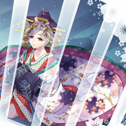 This is a pixiv picture whose title is 籠の鳥.