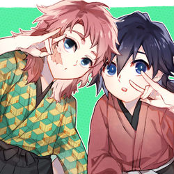 This is a pixiv picture whose title is 【鬼滅の刃】LOG1.