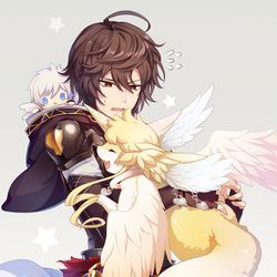 This is a pixiv picture whose title is サンちゃん&光カーバンクル.