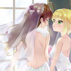 This is a pixiv picture whose title is しきフレ結婚式.