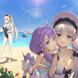 This is a pixiv picture whose title is 碧蓝航线2周年庆贺图.