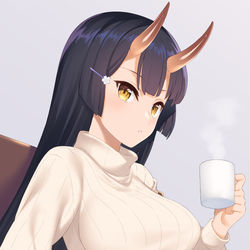 This is a pixiv picture whose title is 休日の鬼娘【ファンティア投稿ver】.