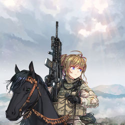 This is a pixiv picture whose title is ホース・ソルジャー.