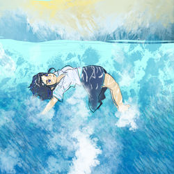 This is a pixiv picture whose title is 海獣の子供.