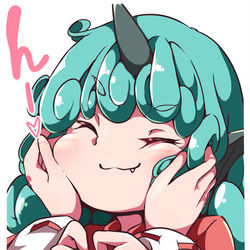 This is a pixiv picture whose title is 霊夢さんに手懐けられるあうんちゃん.