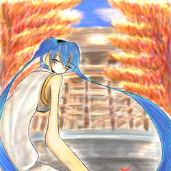 This is a pixiv picture whose title is 【毎月30日配信】ミクIn Kyoto.
