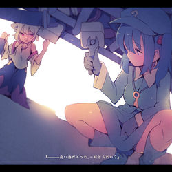 This is a pixiv picture whose title is 縁の下の河童.
