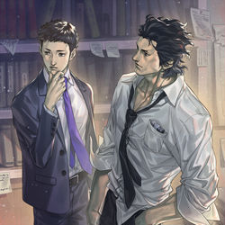 This is a pixiv picture whose title is 流行り神-霧崎先生.