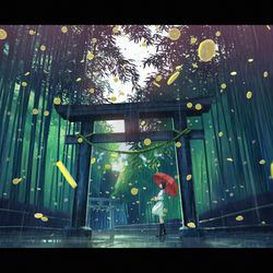 This is a pixiv picture whose title is 竹林、雨ときどき檸檬.