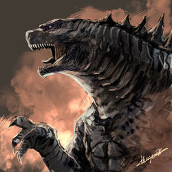 This is a pixiv picture whose title is ゴジラ.
