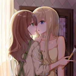 This is a pixiv picture whose title is モデルとイラストレーター.