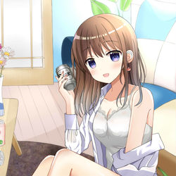 This is a pixiv picture whose title is 「もうすぐ一緒に飲めるね」.