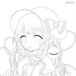 This is a pixiv picture whose title is 線画.