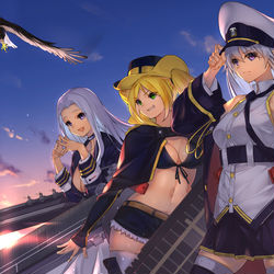 This is a pixiv picture whose title is ヨークタウン3姉妹.