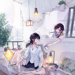 This is a pixiv picture whose title is 朝の香り.