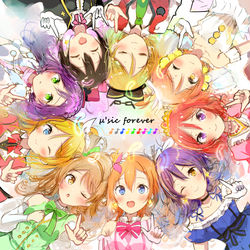 This is a pixiv picture whose title is μ’sic forever.