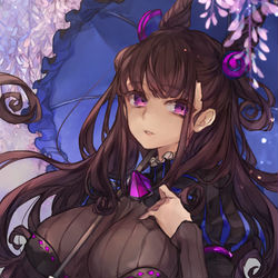 This is a pixiv picture whose title is 紫式部さんと藤の花.