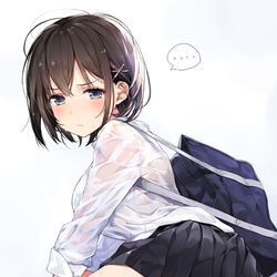 This is a pixiv picture whose title is 濡れ透けJK.