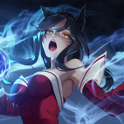 This is a pixiv picture whose title is ahri お久しぶりです.