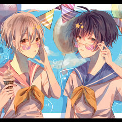 This is a pixiv picture whose title is 真夏のそらまふ大発生.