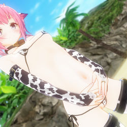 This is a pixiv picture whose title is ピンクちゃんマイクロビキニ！.