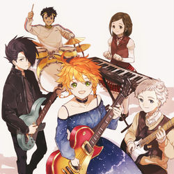 This is a pixiv picture whose title is 約ネバのバンド設定.