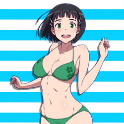 This is a pixiv picture whose title is SAO水着絵練習.