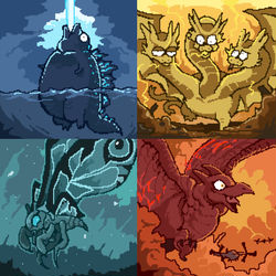 This is a pixiv picture whose title is King Of The Monsters :D.