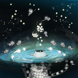 This is a pixiv picture whose title is 銀河系わたあめ屋.