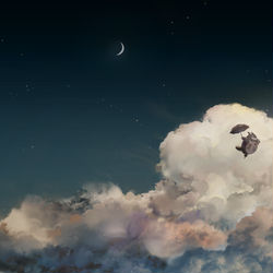 This is a pixiv picture whose title is Ghibli sky.