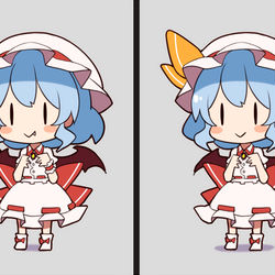 This is a pixiv picture whose title is 間違い探しレミリア.