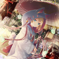 This is a pixiv picture whose title is 狐の嫁入り.