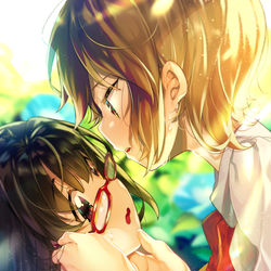 This is a pixiv picture whose title is 「…眼鏡はずすね」.