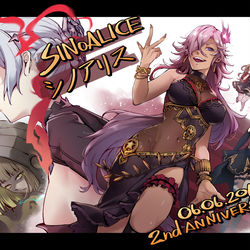 This is a pixiv picture whose title is SINoALICE 2nd anniversary.