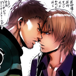 This is a pixiv picture whose title is 睨み合い.