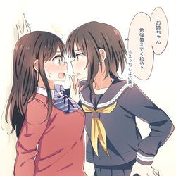 This is a pixiv picture whose title is そういう意な仲睦まじい姉妹の百合。.